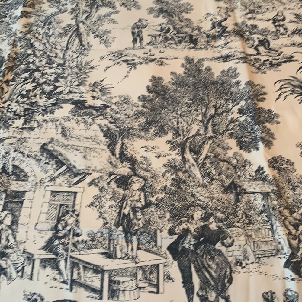 Toile Print fabric by the yard